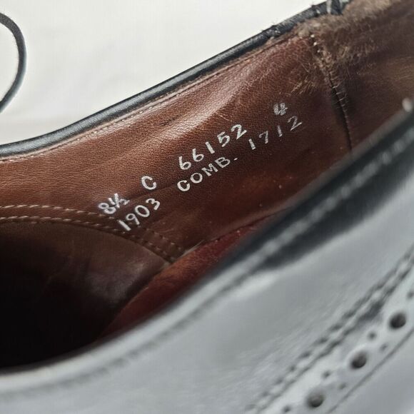 Allen Edmonds Shoes Mens 8.5 C Black Wing Ox Oxford Lace Up Dress 66152 - Picture 10 of 12